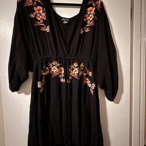 Black Floral Embroidered Dress